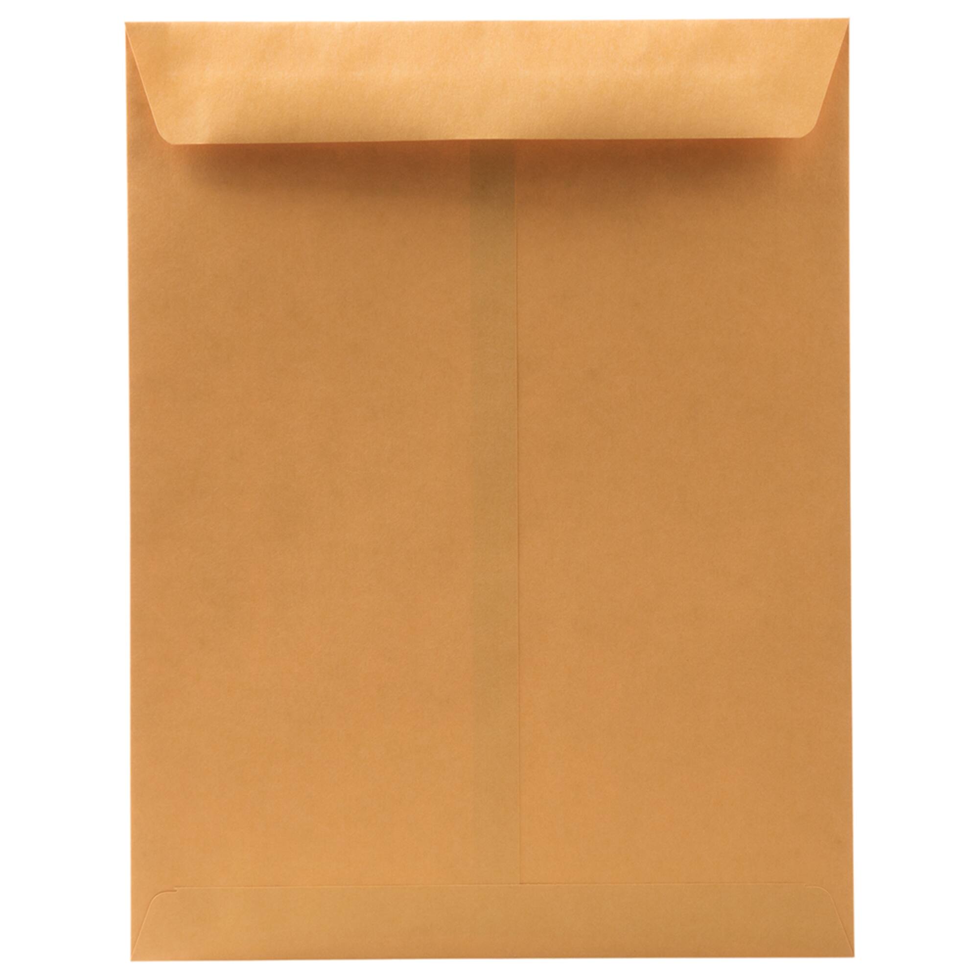 JAM Paper 10" x 13" Brown Kraft Recycled Manila Open End Envelopes, 100ct.